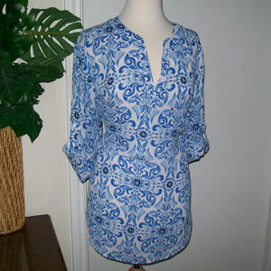 CATO Woman 18/20 Navy Blue / Aqua & White Tunic